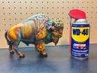 Multicolor Buffalo Statue Figurine American Bison Wildlife Animal Decoration 