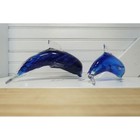 Set Of Two Vintage Art Glass Art Blue Dolphin Ocean Figurines Paperweights