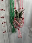Mcm Vintage Faceted Bead Retro Plant Hanger Lot Of 3
