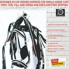 Premium Horse Driving Harness Nylon Padded Bridle Breast Collar Reins Breeching
