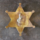 Vintage Antique Wells Fargo Railroad Division Guard Six-pointed Star Brass Badge
