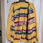 Vintage Seminole Native American Patchwork Rick Rack Open Jacket Yellow 