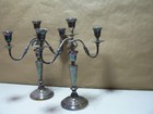 Antique Pair Of Friedman Silver Co 16  Three Light Twisted Arm Candelabras