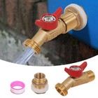 Brass Rain Barrel Spigot 3 4  Quarter Turn Ball Valve Spigot W  Bulkhead Fitting
