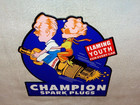 Vintage Champion Spark Plugs Flaming Youth Guy Girl 12  Metal Gasoline Oil Sign 