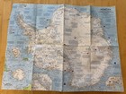Vintage 1963 National Geographic Antarctica Map Atlas Plate 65 Folded Poster