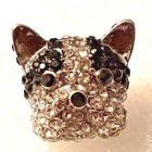 Boston Terrier Dog Crystal Covered Post Stud Earrings Jewelry