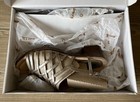 Earth Origins Metallic Platinum Strappy Sandals Low Heel With Box Size 9