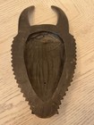Hand Carved Mozambique African Wood Mask Horned Tribal Style Wall Decor 13   