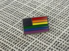 Rainbow American Flag Pride Pin  Lgbtq  Enamel Lapel Pin