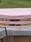 Nm  Rare Pink   Gold Vtg Electro Portable Bed Headboard Lamp Light Mcm Atomic