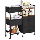 3-tier Baby Diaper Caddy Organizer Rolling Cart With Drawers - Nursery Storage S