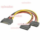 Sata Power 15-pin Y-splitter Cable Adapter Male To Female For Ssd Hdd Hard Drive