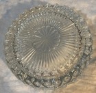 Vintage Large Crystal Clear Glass Cigar Cigarette Ashtray 8    Heavy Ash Tray