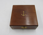 Vintage Marine West London Antique 2 5  Brass Sundial Compass W  Wooden Box