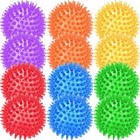12 Pack Squeaky Dog Toy Balls - Spiky Chew Toys For Medium   Large Dogs  6 Color