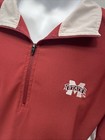Level Wear Maroon Mississippi State Short Sleeve Jacket 1 4 Zip Polo Sz L Pocket