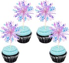 30 Pcs Foil Firework Cupcake Toppers Sparkle Tinsel Cupcake Picks Happy Birth   