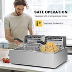 5000w 19l Stainless Steel Electric Deep Fryer Dual Tank Commercial Restaurant