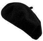 Women s French Beret Hat Solid Color Plain Wool Classic One Size Black