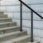 2x 38  Black Deck Railing Wrought Iron Handrail Post Kit Square Metal Fence Post