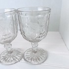Antique Set Of 4 Dc Jenkins Eapg Cherry Thumbprint Pressed Glass Goblet - 1890s