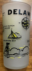 Vintage Frosted State Glass Delaware 1950-60 Mid-century Souvenir Tumbler 4 1 2 