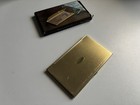 Vintage Slim Brass Business Card Holder Open And Shut Case W  Box Taiwan