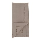 Saro Lifestyle Hemstitched Border Dinner Napkins  set Of 12   Taupe  20 x20 