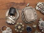 Vintage-now 15 Pcs Victorian Art Deco Style Parts Craft Jewelry Making Lot 16