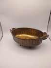 Vintage Mid-century Hammered Copper brass Footed Centerpiece Bowl 