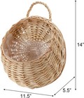 Hanging Wicker Woven Basket Plants Decorative Wall Hanging Rattan Basket Flower