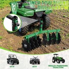 32  Tractor Disc Plow Harrow With 2  Receiver  Pull Behind Tiller For Atv  Green