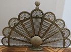 24    T Brass Shell Peacock Fan Fireplace Screen Hollywood Regency Beach Coastal