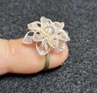 Vintage Sterling Silver Jewelry Set Necklace Earings And Ring Lotus