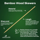 6 Inch Wood Skewers Bamboo Thick Pointy Sticks For Grilling Shish Kebob X100 Pie