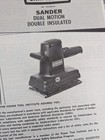 Vintage 1969 Sears Craftsman Owners Manual Dual Motion Sander Model  113 11640 