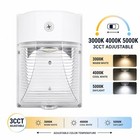 2-pack Outdoor Led Wall Pack 26watt 3cct White Housing dusk To Dawn Sensor
