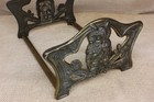 Old Owl Expandable Bookends Rack Art Nouveau Judd Mfg Co Vintage Antique Brass