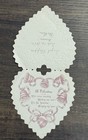 Victorian Valentine Day Card Antique 1908 Die Cut Heart Shaped