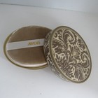 Avon Brocade Beauty Dust Powder   Puff Nos 1967 Nib Vintage Sealed Hard Case