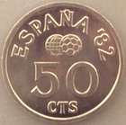 Spain 50 Centimos Km-815 1980 Soccer Football Espana 1982 Commemorative Unc Coin
