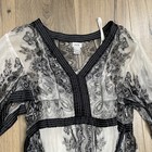 Cache Y2k Black Dress Size Small Fairy Core Semi Sheer Sequins Beaded Vintage