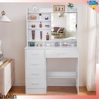Vanity Set With Lighted Mirror 10 Led Bulbs Makeup Dressing Table Dresser Desk