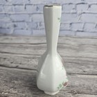 Vintage White Porcelain Bud Vase Roses Red   Yellow Taiwan 5 5  Tall