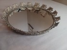 Vintage Hollywood Regency Mirrored Vanity Tray     Ornate Gold Filigree