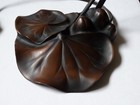 Antique Tiffany Style Bronze Lily Pond Lamp Glass Shade  Art Nouveau - Beautiful