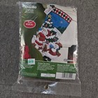 Plaid Bucilla Felt Christmas Stocking Kit 16  Pick A Tree Snowman Santa 86440