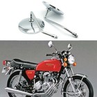Chrome Motorcycle Rearview Side Mirrors For Honda Cb350 Cb450 Cb500 Cb550 Cb650