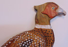 Hand Carved   Painted Wood Pheasant Ring Necked Bird Foul Large Rustic Wall Art